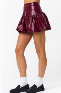 Burgundy bubble skirt