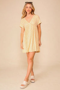 Light yellow floral print dress