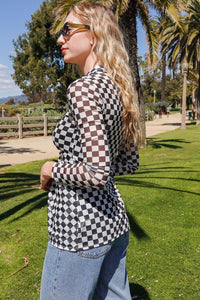 Mesh Checkered Top