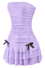 Load image into Gallery viewer, ruched ruffled mini dress