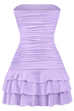 Load image into Gallery viewer, ruched ruffled mini dress
