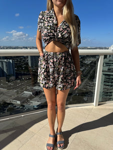 floral two piece boxer set