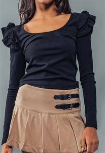 Preppy Caramel pleated skort