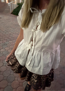 Leopard print bubble skirt