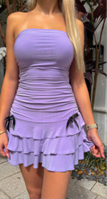 Load image into Gallery viewer, ruched ruffled mini dress