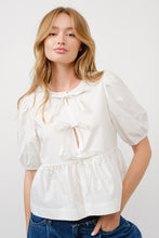 Load image into Gallery viewer, Three Bow front cotton blouse