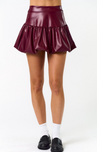 Burgundy bubble skirt