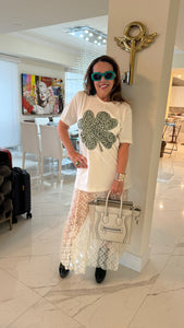 Mesh sheer lace skirt