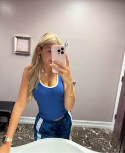 Ribbed track tank top