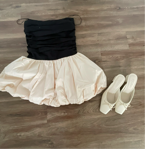 poplin cotton contrast dress