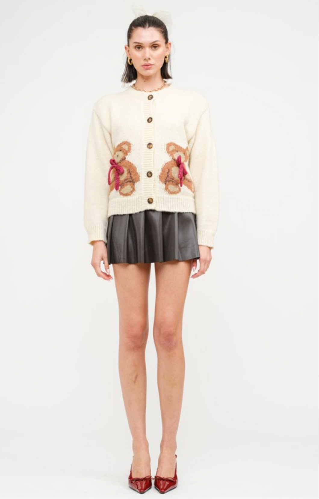 Knit teddy cardigan