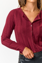 Load image into Gallery viewer, Burgundy button up