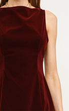 Load image into Gallery viewer, Burgundy velvet  dress