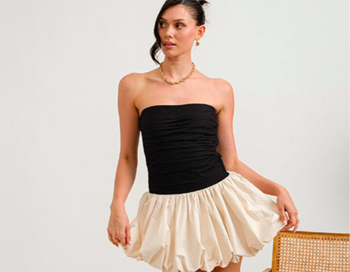 poplin cotton contrast dress
