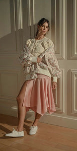 Pastel floral oversized bomber