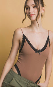 Ribbed lace bodysuit