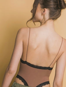 Ribbed lace bodysuit