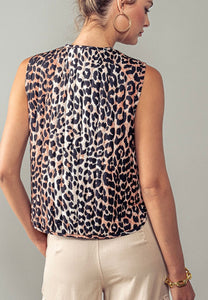 leopard print  bow vest