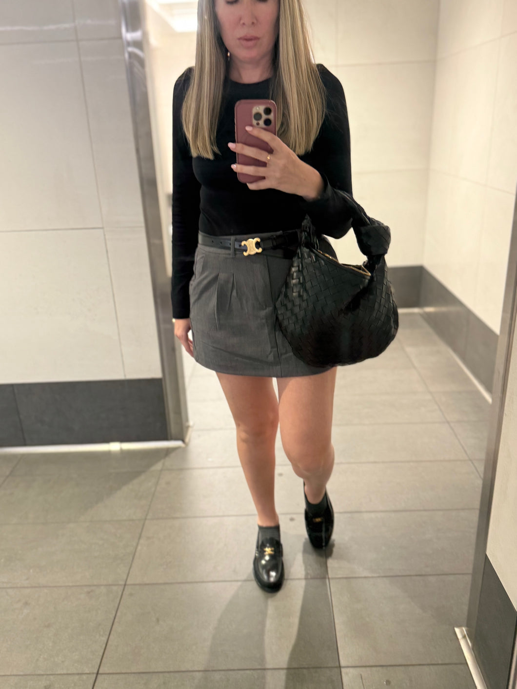Grey low waist skirt