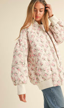 Load image into Gallery viewer, Pastel floral oversized bomber