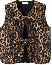 Load image into Gallery viewer, leopard print  bow vest