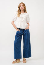 Load image into Gallery viewer, Three Bow front cotton blouse