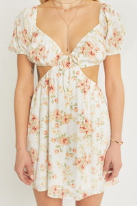 Cutout Floral Dress