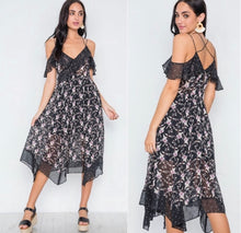 Load image into Gallery viewer, Polka floral print swing dress